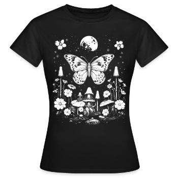Fairycore Cottagecore Lune Fée Grunge Esthétique - T-shirt Femme - noir - Devant - AI Model Female 172 dark (172cm)