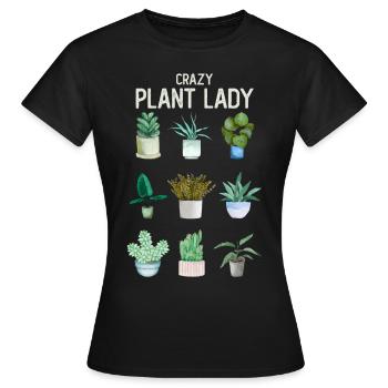 Crazy Plant Lady Gardener Garden Plants Gift - Women's T-Shirt - black - Front - AI Model Female 172 dark (172cm)