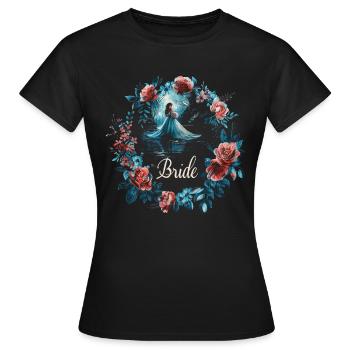 Bridal Flowers Young Donkey Nasbchied Flower Wreath - Women's T-Shirt - black - Front - AI Model Female 172 dark (172cm)