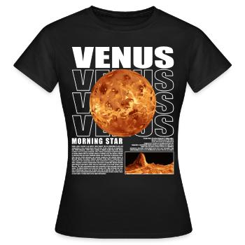 Venus Planet Weltraum Kosmologie Astronomie - Frauen T-Shirt - Schwarz - Vorne - AI Model Female 172 dark (172cm)