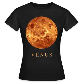 Venus Planet Astrophysik Kosmologie Weltraum - Frauen T-Shirt - Schwarz - Vorne - AI Model Female 172 dark (172cm)