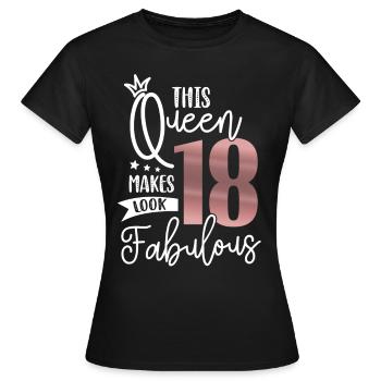 18 Years Girl 18th Birthday Gift Girl - Women's T-Shirt - black - Front - AI Model Female 172 dark (172cm)