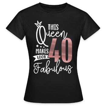40 Years Cadeau 40e anniversaire femme femme - T-shirt Femme - noir - Devant - AI Model Female 172 dark (172cm)