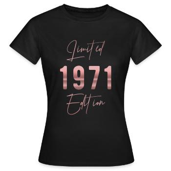 Édition limitée 1971 Vintage Anniversaire des femmes - T-shirt Femme - noir - Devant - AI Model Female 172 dark (172cm)