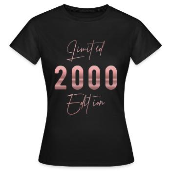 Limited Edition 2000 Jahrgang Frauen Geburtstag - Frauen T-Shirt - Schwarz - Vorne - AI Model Female 172 dark (172cm)
