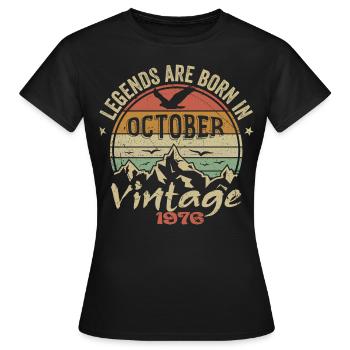 Genial seit Oktober 1976 - Oktober 1976 Geschenk - Frauen T-Shirt - Schwarz - Vorne - AI Model Female 172 dark (172cm)