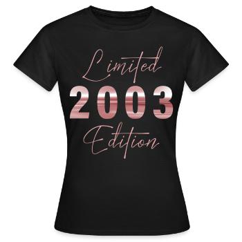Minimalist Limited 2003 Edition Geburtstag Pastel - Frauen T-Shirt - Schwarz - Vorne - AI Model Female 172 dark (172cm)