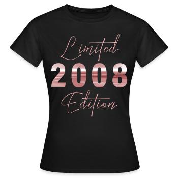 Minimalist Limited 2008 Edition Geburtstag Pastel - Frauen T-Shirt - Schwarz - Vorne - AI Model Female 172 dark (172cm)