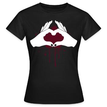 Mains d'amour - T-shirt Femme - noir - Devant - AI Model Female 172 dark (172cm)