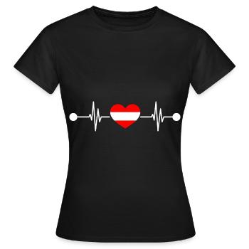 Heartbeat Autriche Autriche - T-shirt Femme - noir - Devant - AI Model Female 172 dark (172cm)