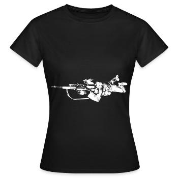 US Sniper - Frauen T-Shirt - Schwarz - Vorne - AI Model Female 172 dark (172cm)