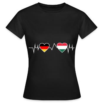 Hongrois Hongrois hongrois battements de cœur - T-shirt Femme - noir - Devant - AI Model Female 172 dark (172cm)