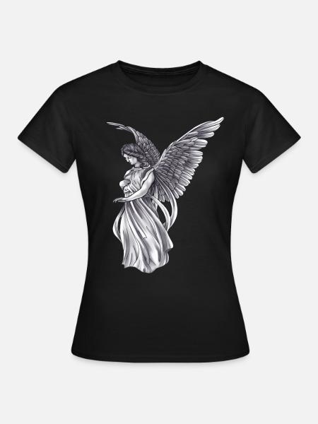 Ange mystique autel ciel ailes style - T-shirt Femme - noir
