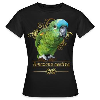 Amazone à front bleu - T-shirt Femme - noir - Devant - AI Model Female 172 dark (172cm)