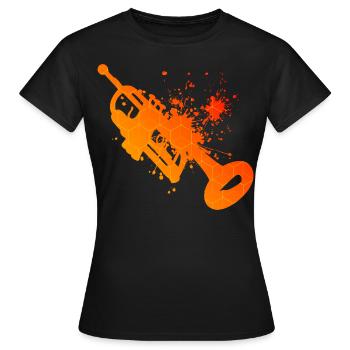 Trompetenspieler Herren Damen Trompeten Spieler - Frauen T-Shirt - Schwarz - Vorne - AI Model Female 172 dark (172cm)