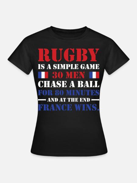 Le rugby est un jeu simple France Rugby - T-shirt Femme - noir