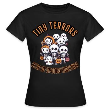 Niedliche Winzige Schrecken Club Des Gespenstischen Unfugs Unisex - Frauen T-Shirt - Schwarz - Vorne - AI Model Female 172 dark (172cm)