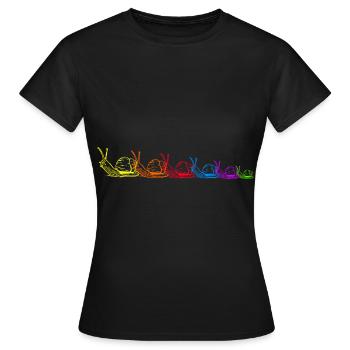 Escargots arc-en-ciel coquille d’escargot LGBT - T-shirt Femme - noir - Devant - AI Model Female 172 dark (172cm)