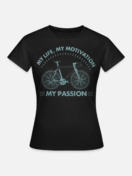 Fahrrad Radfahrer Fahrradfahren Bike Rad Geschenk - Frauen T-Shirt - Schwarz