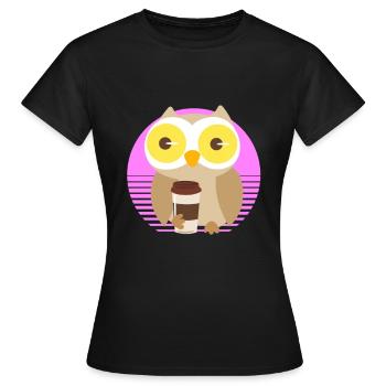 Chouette hibou fatigué de boire drôle - T-shirt Femme - noir - Devant - AI Model Female 172 dark (172cm)