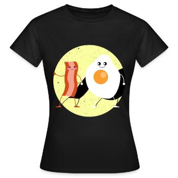 Speck Bacon Ei Lecker Lustig Essen Freunde - Frauen T-Shirt - Schwarz - Vorne - AI Model Female 172 dark (172cm)
