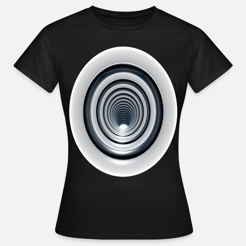 3D vortex effect with swirl / 3D effect swirl - Women's T-Shirt - black