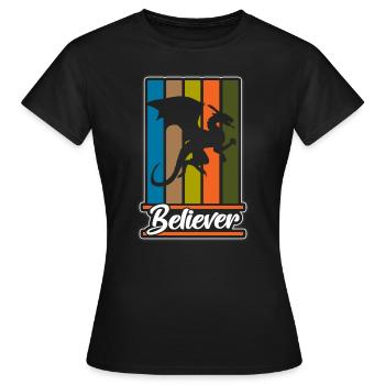 Drache Feuer Phantasie - Frauen T-Shirt - Schwarz - Vorne - AI Model Female 172 dark (172cm)