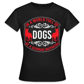 Chiens amoureux des chiens de berger allemand - T-shirt Femme - noir - Devant - AI Model Female 172 dark (172cm)