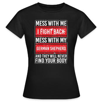 Amoureux des chiens de berger allemand - T-shirt Femme - noir - Devant - AI Model Female 172 dark (172cm)