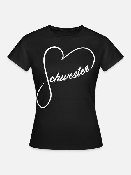 Schwesterherz - Frauen T-Shirt - Schwarz