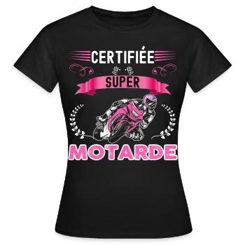 Motarde femme moto - T-shirt Femme - noir - Devant - AI Model Female 172 dark (172cm)