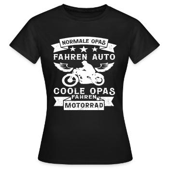 Lustiger Opa Motorrad Motorräder Biker Spruch - Frauen T-Shirt - Schwarz - Vorne - AI Model Female 172 dark (172cm)