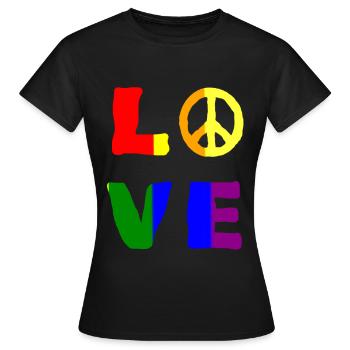 Aimer la paix - T-shirt Femme - noir - Devant - AI Model Female 172 dark (172cm)