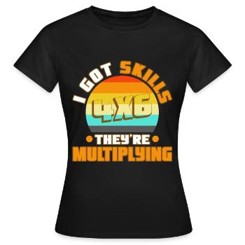 J’ai acquis des compétences qu’ils multiplient - T-shirt Femme - noir - Devant - AI Model Female 172 dark (172cm)