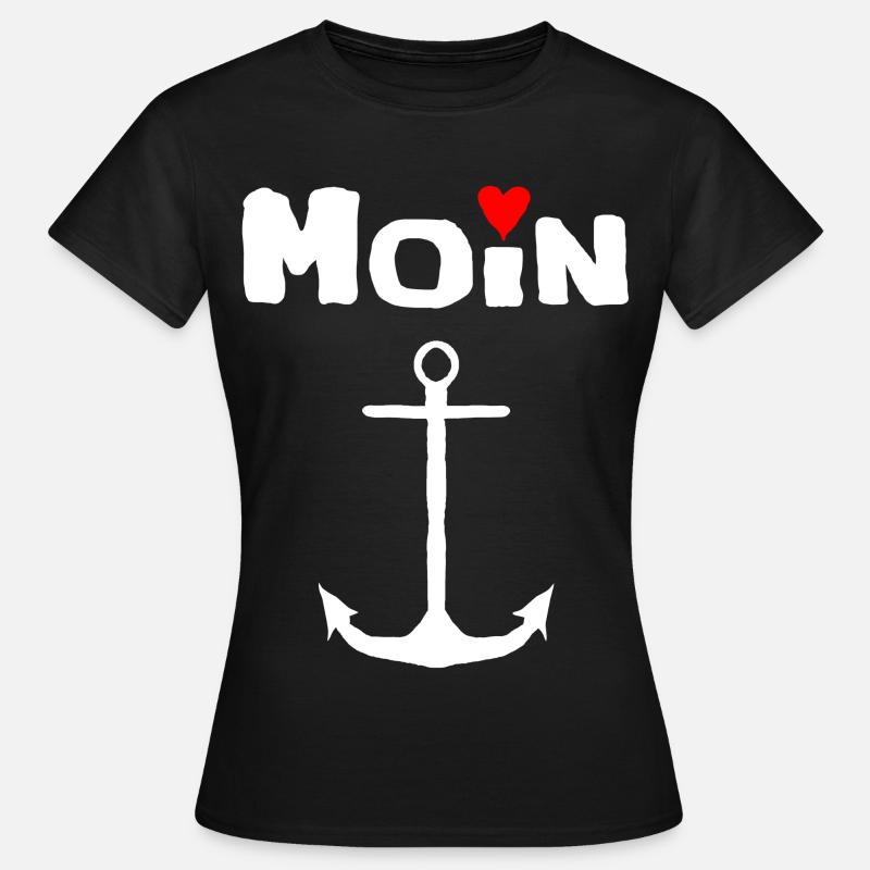 moin. white anchor - Women's T-Shirt - black