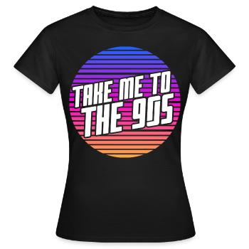 90s Kids - Women's T-Shirt - black - Front - AI Model Female 172 dark (172cm)