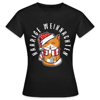 Haarige weihnachten - Frauen T-Shirt - Schwarz - Vorne - AI Model Female 172 dark (172cm)