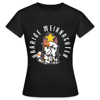 Haarige weihnachten - Frauen T-Shirt - Schwarz - Vorne - AI Model Female 172 dark (172cm)