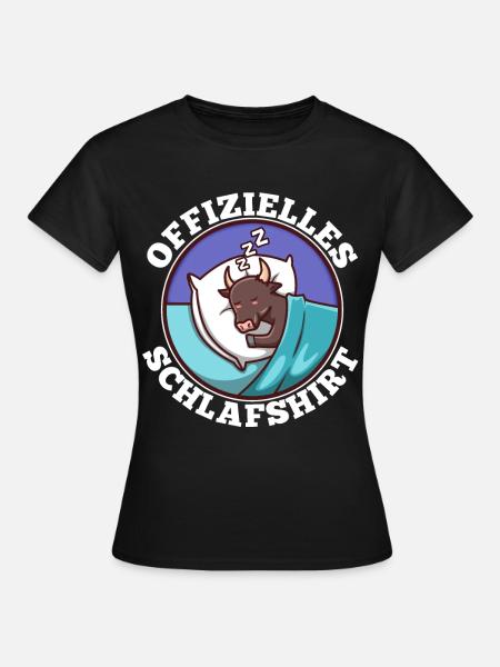 Offizielles schlafshirt Stier - Frauen T-Shirt - Schwarz