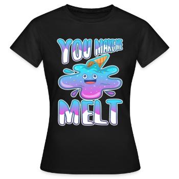 Tu me fais fondre, crème glacée - T-shirt Femme - noir - Devant - AI Model Female 172 dark (172cm)