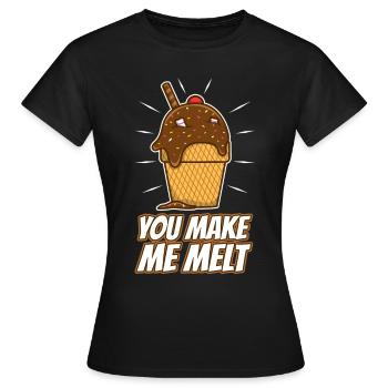 Tu me fais fondre, crème glacée - T-shirt Femme - noir - Devant - AI Model Female 172 dark (172cm)