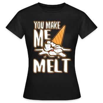 Tu me fais fondre, crème glacée - T-shirt Femme - noir - Devant - AI Model Female 172 dark (172cm)
