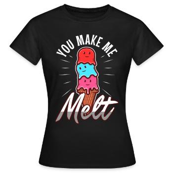 Tu me fais fondre, crème glacée - T-shirt Femme - noir - Devant - AI Model Female 172 dark (172cm)