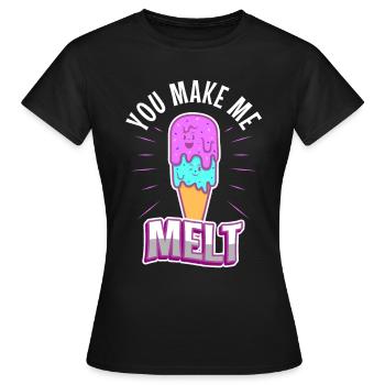 Tu me fais fondre, crème glacée - T-shirt Femme - noir - Devant - AI Model Female 172 dark (172cm)