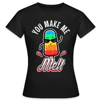 Tu me fais fondre, crème glacée - T-shirt Femme - noir - Devant - AI Model Female 172 dark (172cm)