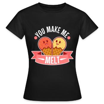 Tu me fais fondre, crème glacée - T-shirt Femme - noir - Devant - AI Model Female 172 dark (172cm)
