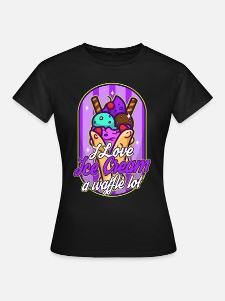 Ik hou van ijs een wafel lot - Vrouwen T-shirt - zwart