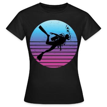 Diver Diver Hommes Scuba Diver Plongée sous-marine - T-shirt Femme - noir - Devant - AI Model Female 172 dark (172cm)