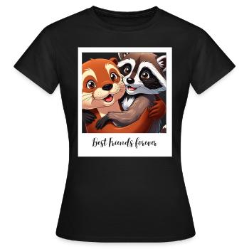 Meilleurs amis pour la vie - T-shirt Femme - noir - Devant - AI Model Female 172 dark (172cm)