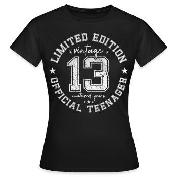 13 Year Old Official Teenager 13th Birthday Party - T-shirt Femme - noir - Devant - AI Model Female 172 dark (172cm)